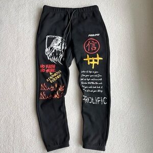 The Prolific Shop graphic sweatpants ‘No Faith’